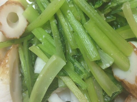 小松菜と竹輪の塩麹炒め